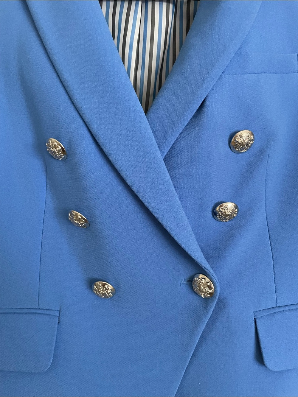 Veronica Beard Double Breasted Miller Blazer in Azure Blue Size 12 - Picture 2 of 16